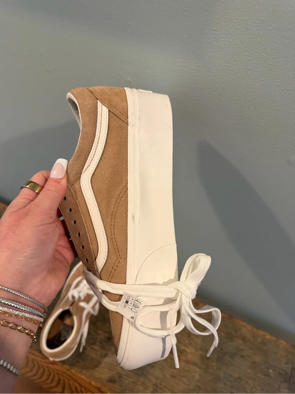 Vans Old Skool Sneakers in Tan and White